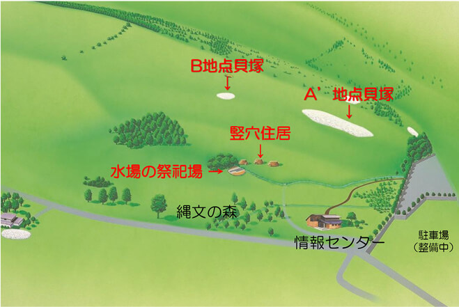 史跡北黄金貝塚公園内マップ